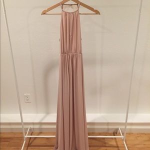Pink flowy floor length dress